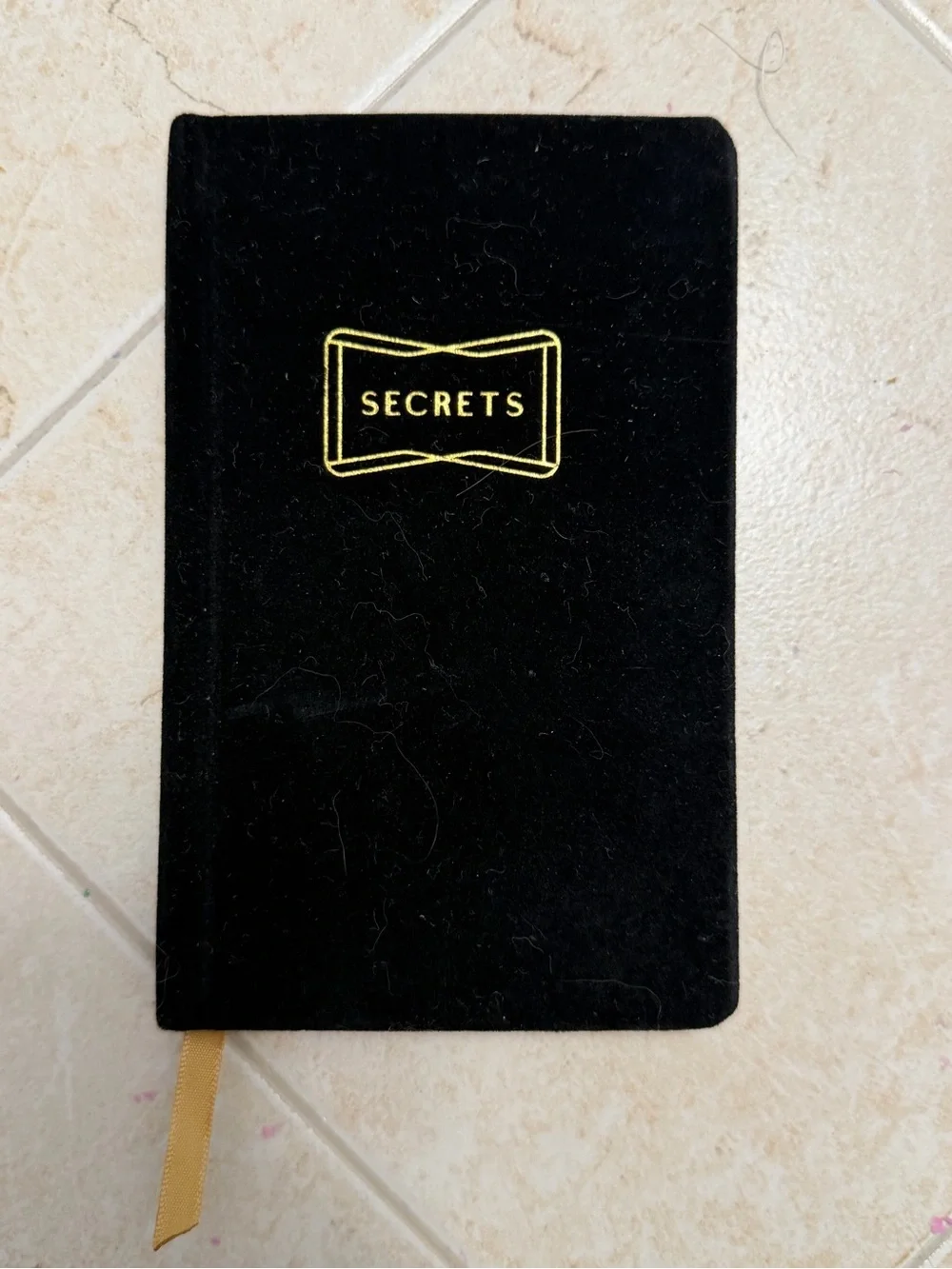 Black Velvet 'Secrets' Journal with Gold Accent